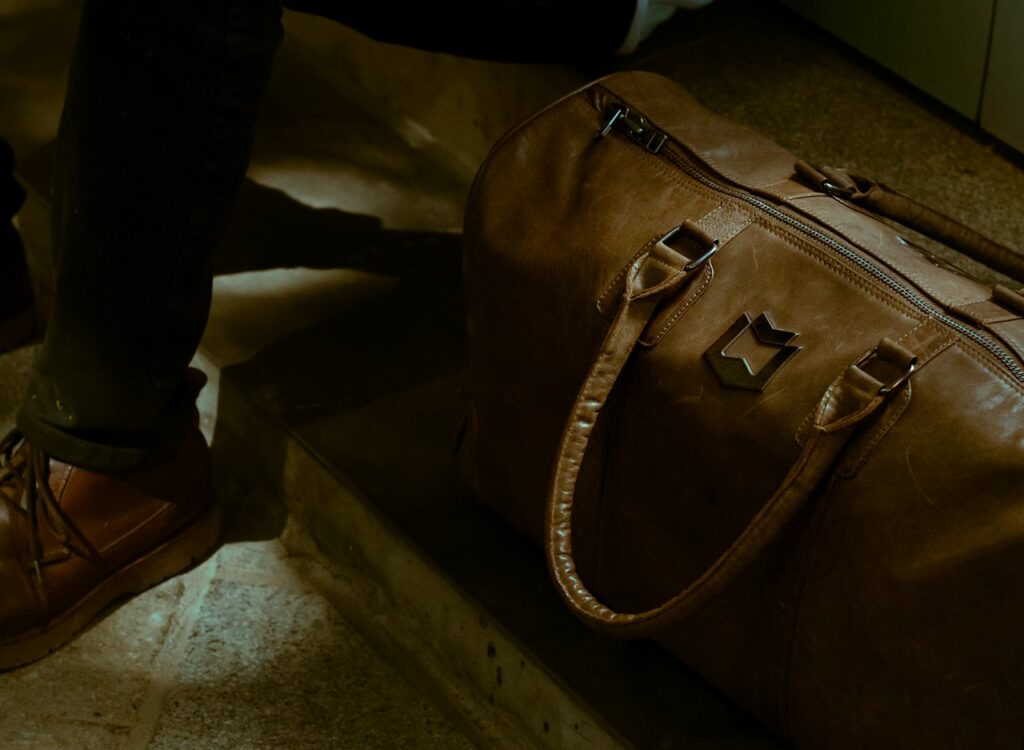 Vintage Leather Weekender Bag